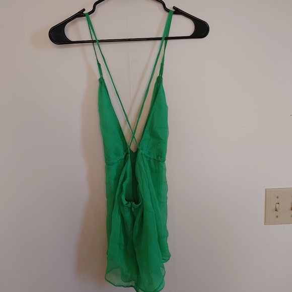 Vintage Y2K J Crew 100% Silk Tank Top Bright Green Colorful Camisole Size Small - Picture 8 of 14